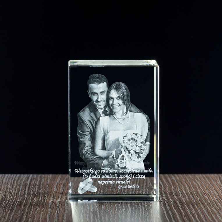 Fotokryształ na Prezent Ślubny od Rodziców - Grawer w Szkle