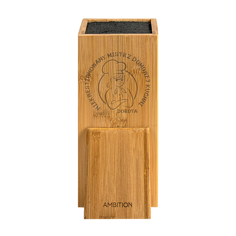 Stojak na noże na dla MISTRZ KUCHNI prezent z grawerem DLA NIEJ