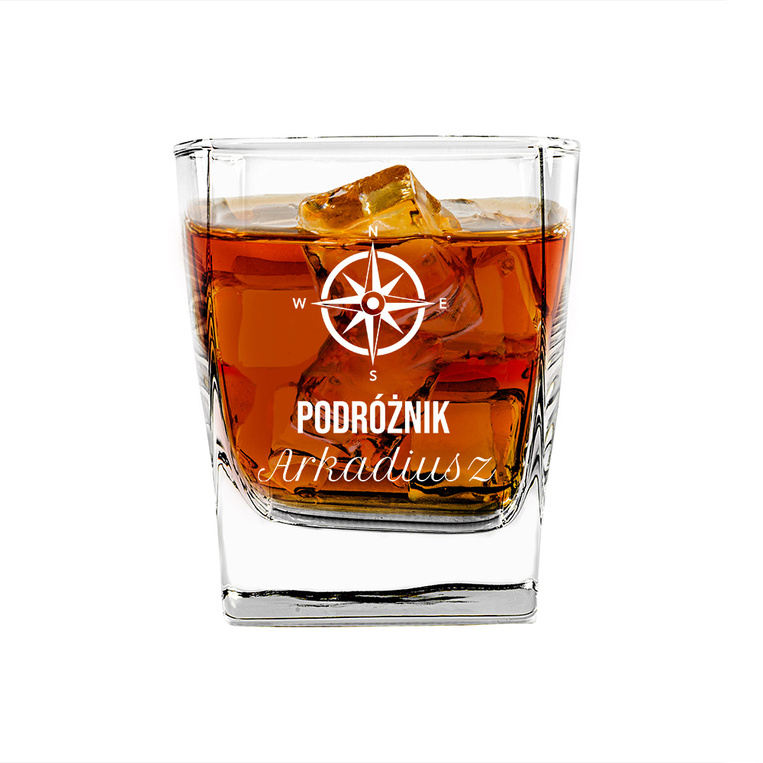 Szklanka do whisky z grawerem DLA PODRÓŻNIKA na prezent