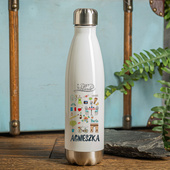Butelka termiczna DLA PODRÓŻNICZKI nadruk twojego imienia