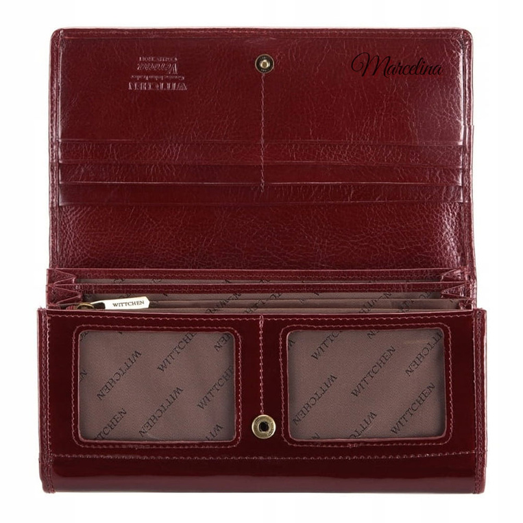 Grawerowany portfel damski bordowy Wittchen - PERSONALIZOWANY PREZENT