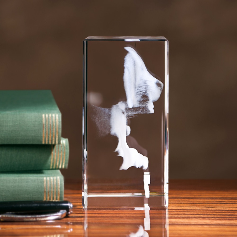 Zdjęcie Twojego pieska w trójwymiarze - grawer w statuetce szklanej