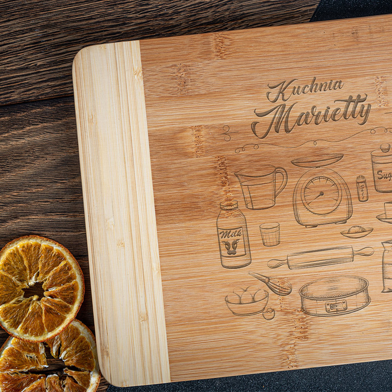 Bambusowa deska do krojenia z TWOIM GRAWEREM na WIECZÓR PANIEŃSKI