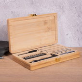 Zestaw 21 narzędzi w bambusowym etui GRAWER LOGA
