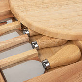 Personalizowana deska z nożami do serów GRAWER - EMERYT + IMIĘ dla odchodzącego na emeryturę - czysta