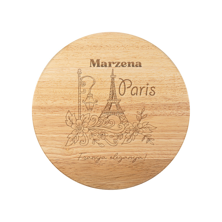 Deska do serów z nożami grawerem FRANCJA ELEGANCJA na prezent DLA NIEJ