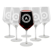 Zestaw 6 kieliszków z GRAWEREM MONOGRAM na PREZENT dla SMAKOSZA WINA