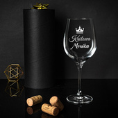Kieliszek do wina czerwonego z grawerem - Prezent dla Twojej królowej