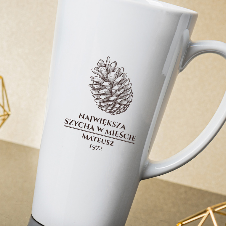 Kubek Latte Max z nadrukiem NAJWIĘKSZA SZYCHA W MIEŚCIE