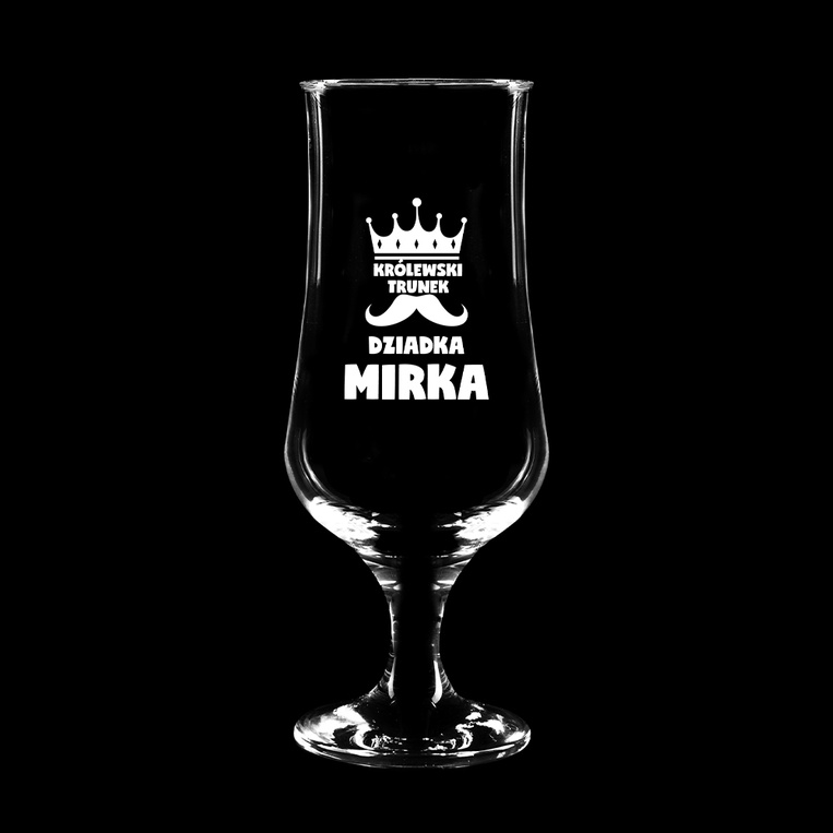 Szklanka do piwa z grawerem KRÓLEWSKI TRUNEK DZIADKA + IMĘ