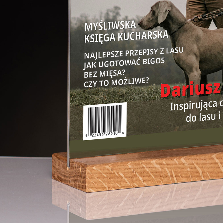 Statuetka ze szkła akrylowego 21x30 cm – Okładka „Koło Łowieckie” z humorem