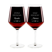 2 kieliszki do wina POMYSŁ NA PREZENT dla pary MAŁŻEŃSTWO IDEALNE