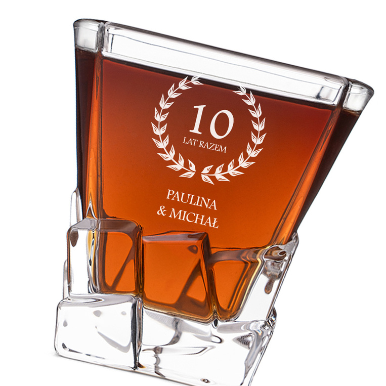 2 Szklanki do drinków z grawerem na 10 ROCZNICA ŚLUBU w tubie prezentowej