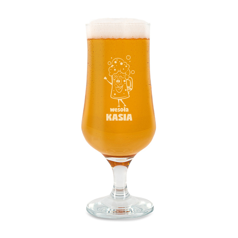 Pokale do piwa na prezent DLA NIEJ z grawerem WESOŁA + IMIĘ
