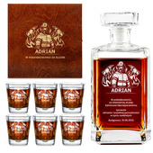 Karafka i 6 szklanek z grawerem PODZIĘKOWANIA STRAŻAKOWI ZA SŁUŻBĘ