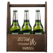 Nosidło drewniane na piwo z grawerem ZESTAW PUCHAROWY + IMIĘ