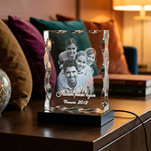 Fotolampka – fotokryształ 2D z pamiątkowym zdjęciem i dedykacją na LED