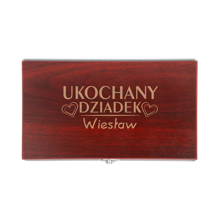 Zestaw do wina z grawerem - UKOCHANY DZIADEK