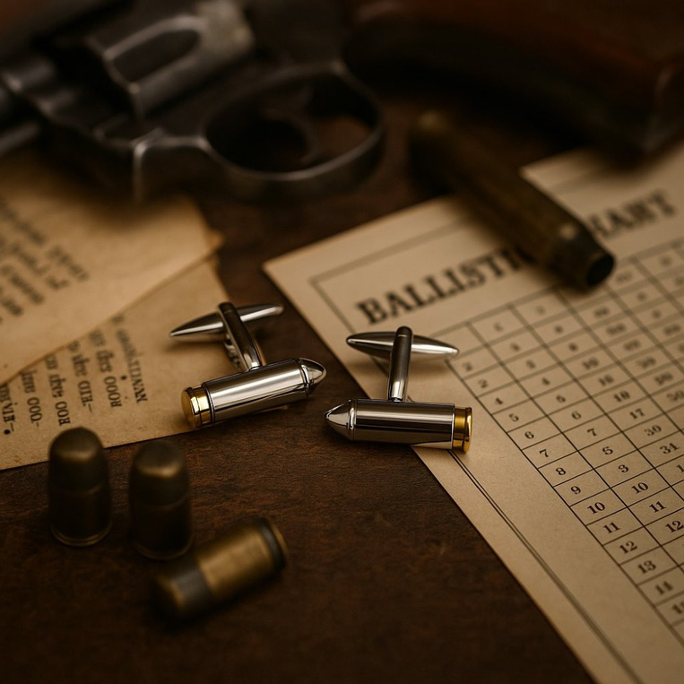 Spinki do mankietów NABÓJ – prezent DLA STRZELCA ŻOŁNIERZA