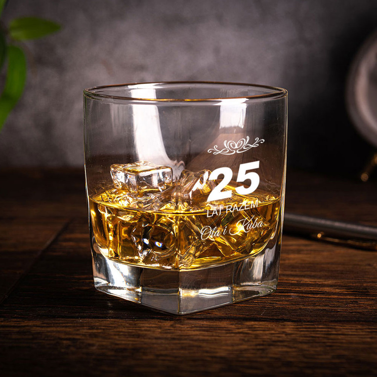 Komplet 6 grawerowanych szklanek do whisky 25 LAT RAZEM