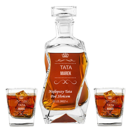 Zestaw do whisky z karafką i 2 szklankami DLA TATY na preznet