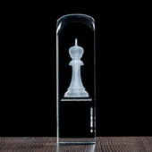 Statuetka dla Szachisty - figura KRÓL wygrawerowana w szkle z dedykacją