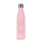 Butelka termiczna różowa z grawerem - BUTELKA MŁODOŚCI