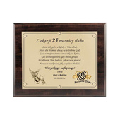 Dyplom na 25 ROCZNICĘ ŚLUBU - prezent personalizowany