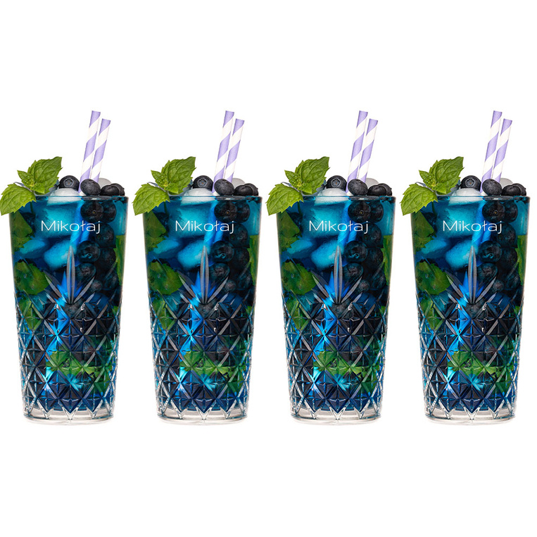 Zestaw 4 szklanek 470 ml z grawerem imienia – PREZENT NA IMIENINY