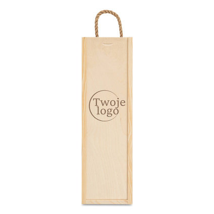 Pudełko na wino z grawerowanym logiem firmy NA UPOMINEK ŚWIĄTECZNY