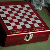 Personalizowany zestaw do wina z szachami DLA WNUKA