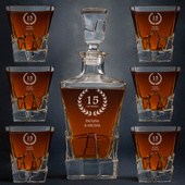 Zestaw PREMIUM do whisky i nalewek na 15 ROCZNICĘ ŚLUBU prezent z grawerem