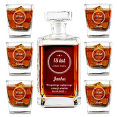 Zestaw 6 szklanek i karafka na 18 URODZINY prezent PERSONALIZOWANY