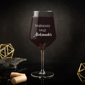 Kieliszek do wina czerwonego z grawerem NAJLEPSZY MĄŻ