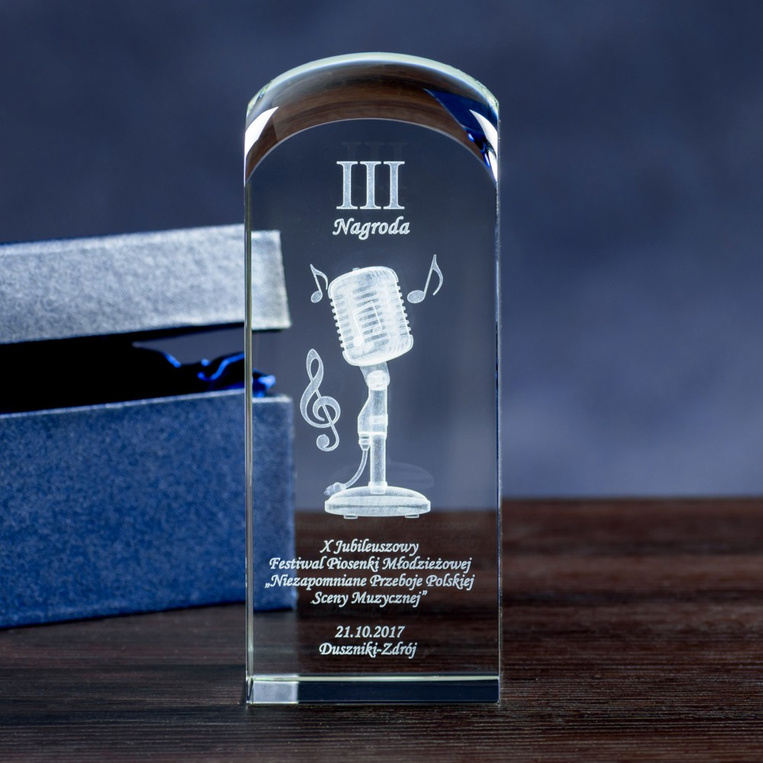 Statuetka 3D Nagroda na Festiwalu Piosenki - MIKROFON 3D