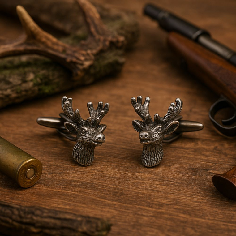 Spinki do mankietów JELEŃ – prezent DLA MYŚLIWEGO I LEŚNIKA