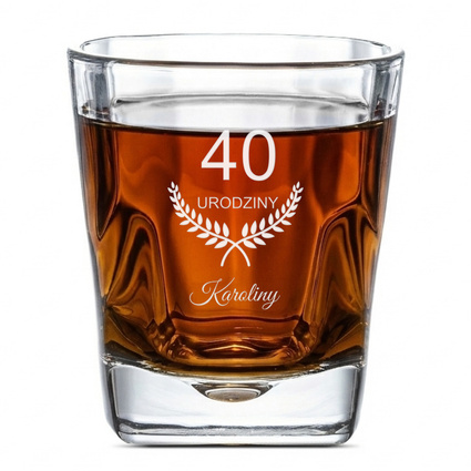 Szklanka do whisky z grawerem na 40 URODZINY