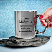 Kubek srebrny z nadrukiem DLA NAJLEPSZEJ NAUCZYCIELKI