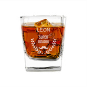 Szklanka do whisky z grawerem SUPER DZIADEK LEON
