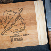 Deska do krojenia z grawerem + TWOJE IMIĘ na prezent DLA NIEJ