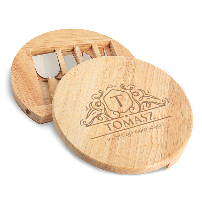 Deska do serów z grawerem MONOGRAM + IMIĘ na prezent DLA NIEGO