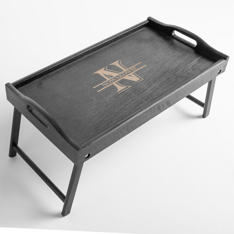 Personalizowany Stolik śniadaniowy z grawerem PREZENT NA ROCZNICĘ PARAPETÓWKĘ