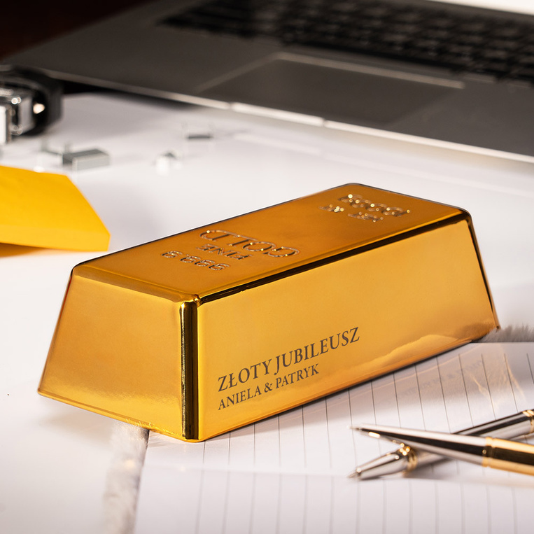 Sztabka złota z grawerem PREZENT NA „Złoty Jubileusz"