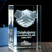 Biznesowa Statuetka 3D Podziękowania za współpracę Logo firmowe Grawer