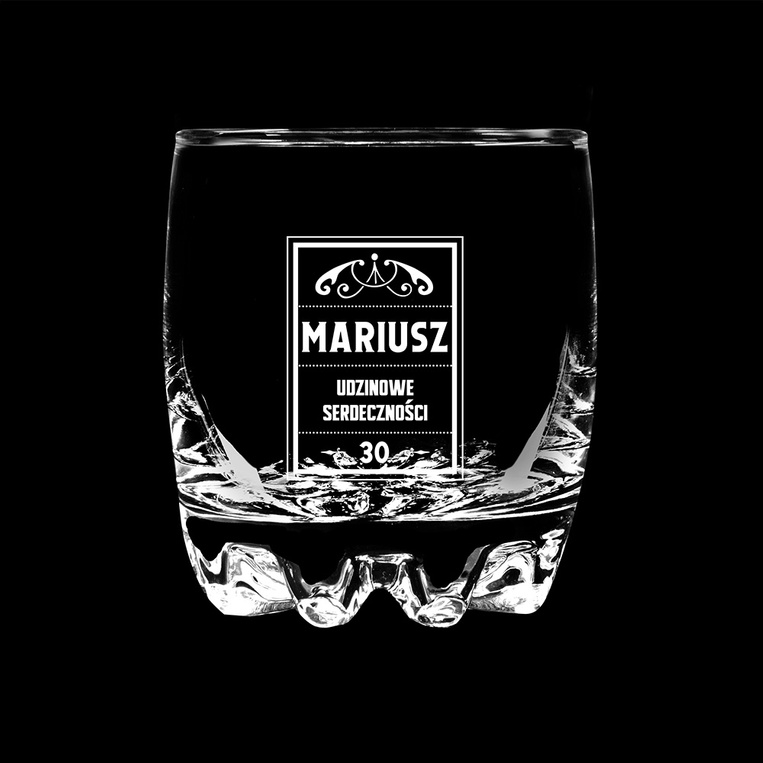 Szklanka do whisky z grawerem URODZINOWE SERDECZNOŚCI