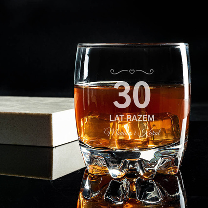 Prezent na PERŁOWĄ ROCZNICĘ szklanka z grawerem z okazji 30 LAT RAZEM