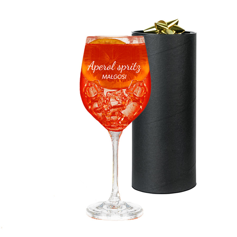 Kieliszek do aperola z grawerem dla niej i dla niego.