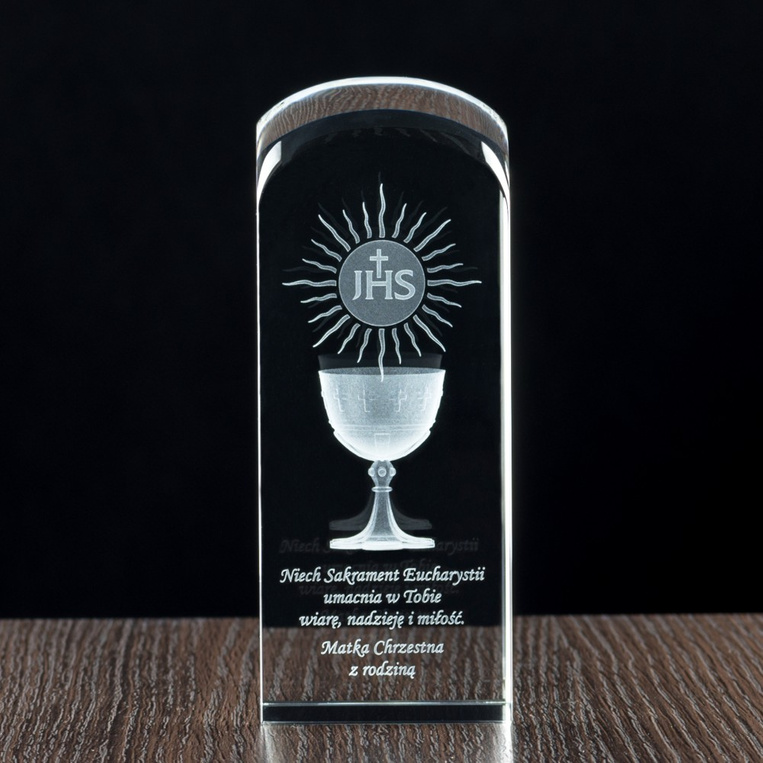 Pamiątka I Komunii Św. - od Matki i Ojca Chrzestnego Hostia i Kielich
