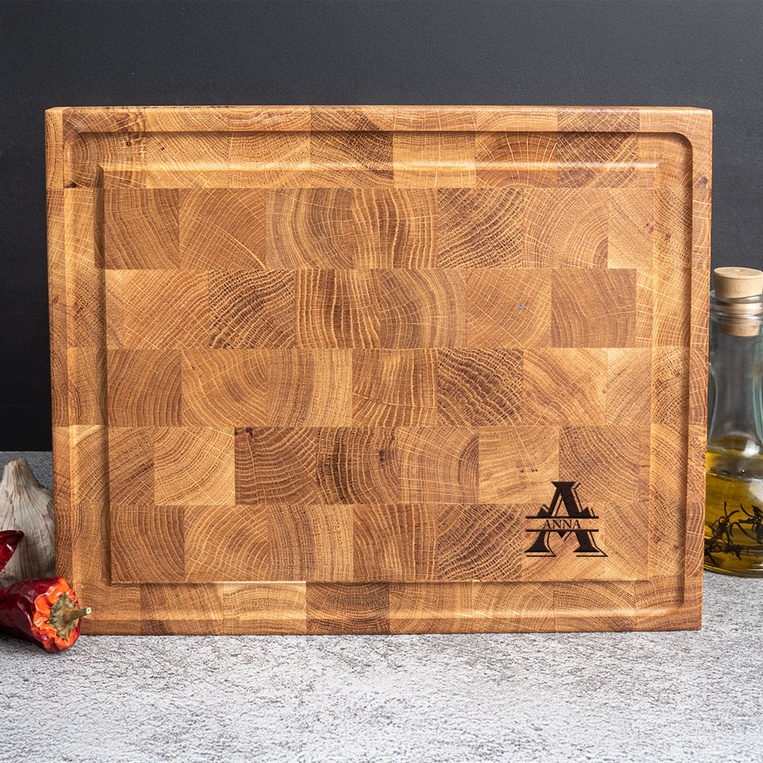 Deska sztorcowa na prezent – grawerowana, dębowa, 32,5x26,5x3 cm