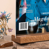 Statuetka plexi 21x30 cm – Okładka „Jej Styl” na 40 urodziny dla kobiety